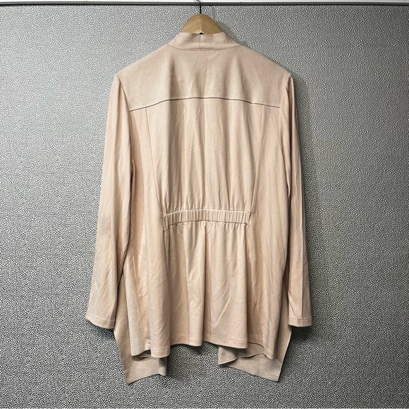 2 (12/L) Chico’s Drape Front Faux Suede & Knit Jacket NWOT - Picture 4 of 8